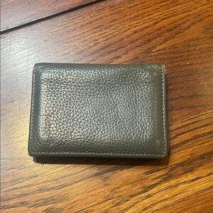 Gray pebbled Leather Card Wallet